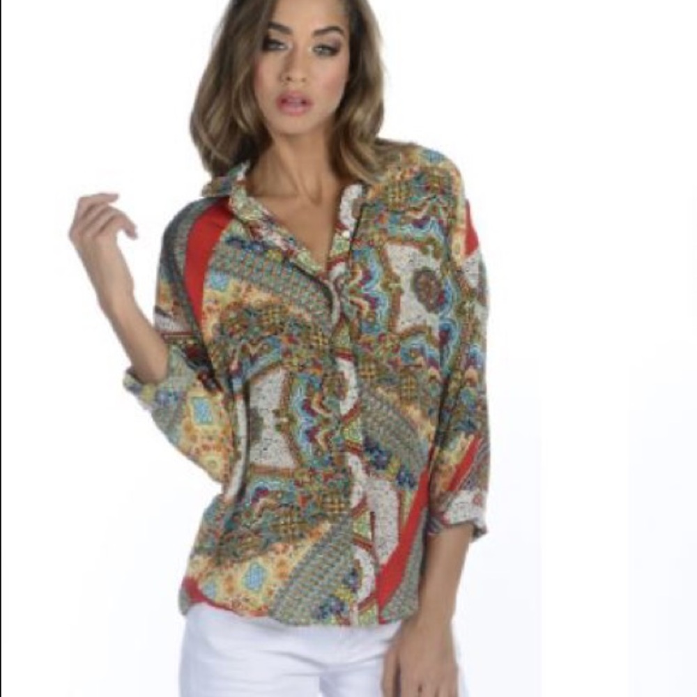 Tolani Georgie Top In Patchwork - Picture 2 of 4